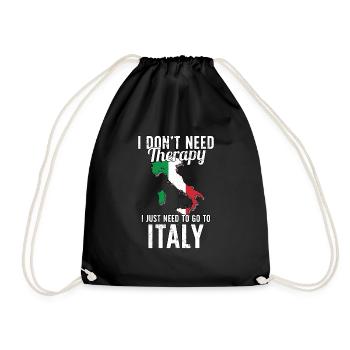 Italy flag I Italien Souvenirs - Turnbeutel - Schwarz - Vorne