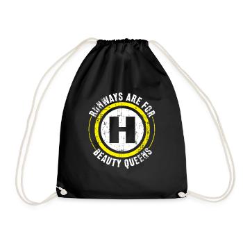 Helicopter Pilot Geschenk - Turnbeutel - Schwarz - Vorne