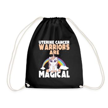 Uterine Cancer Awareness are magical Unicorn - Drawstring Bag - black - Front