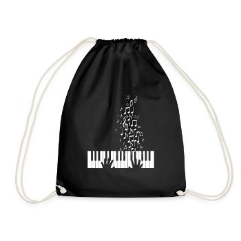 Pianist Klavier Geschenk Klarinette Musik - Turnbeutel - Schwarz - Vorne