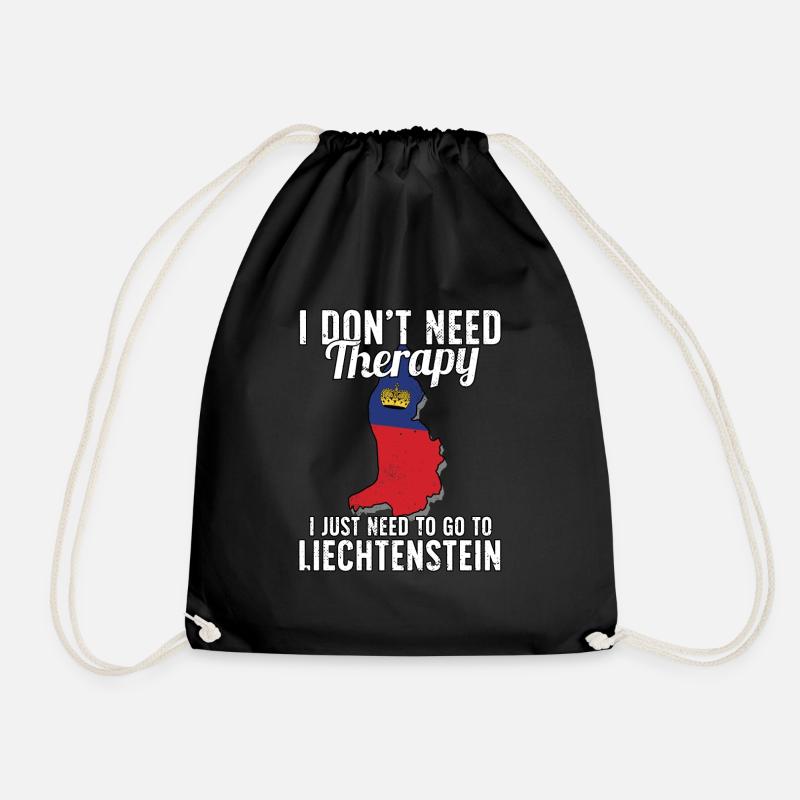 Liechtenstein flag I Liechtenstein Souvenirs - Drawstring Bag - black