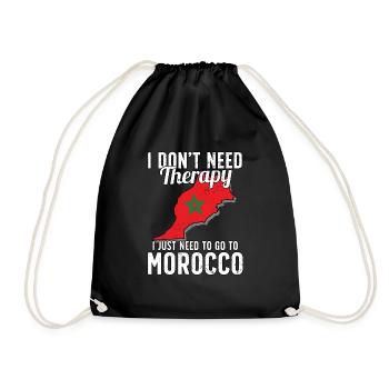 Morocco flag I Moroccan Souvenirs - Drawstring Bag - black - Front