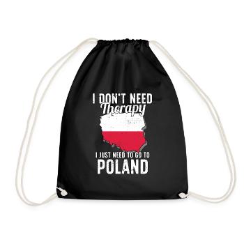 Poland flag I Polish Souvenirs - Drawstring Bag - black - Front