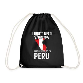 Peru flag I Peruvian Souvenirs - Turnbeutel - Schwarz - Vorne