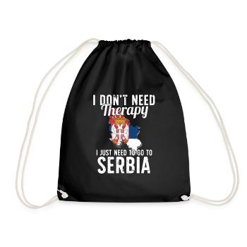 Serbia flag I Serbian Souvenirs - Turnbeutel - Schwarz - Vorne
