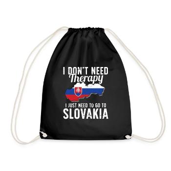 Slovakia flag I Slovak Souvenirs - Drawstring Bag - black - Front