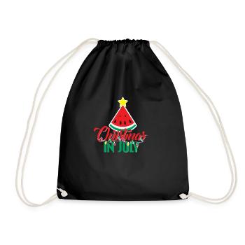 Christmas in july Watermelon Summer Design Melon - Drawstring Bag - black - Front