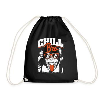 Chill Bro - Cooler Affe mit Sonnebrille - Turnbeutel - Schwarz - Vorne