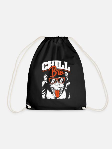 Chill Bro - Cooler Affe mit Sonnebrille - Turnbeutel - Schwarz