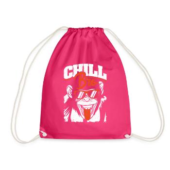 Chill Bro - Cooler Affe mit Sonnebrille - Turnbeutel - Fuchsia - Vorne