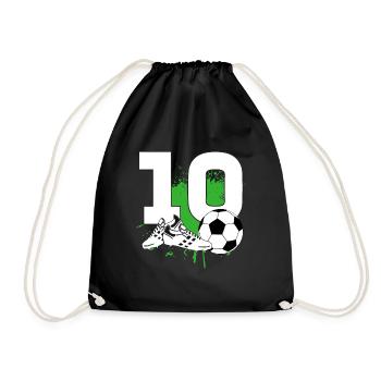10e anniversaire 10 ans footballeur - Sac de sport léger - noir - Devant