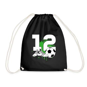 12ème anniversaire 12 ans footballeur - Sac de sport léger - noir - Devant