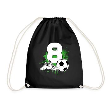 8ème anniversaire 8 ans footballeur - Sac de sport léger - noir - Devant