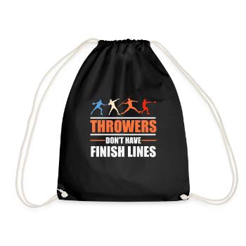 Throwers Don't Have Finish Lines Javelin Discus - Drawstring Bag - black - Front