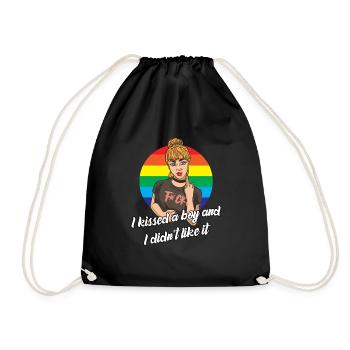 Lesben Motiv mit Spruch lesbisch CSD Regenbogen - Turnbeutel - Schwarz - Vorne
