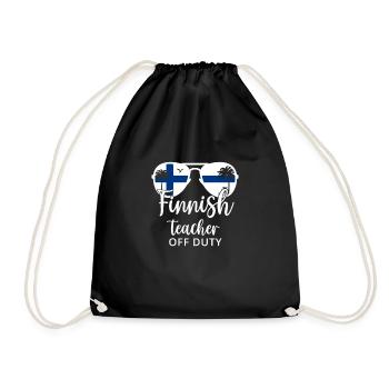 Finnish Teacher Off Duty College Summer Vacation - Drawstring Bag - black - Front