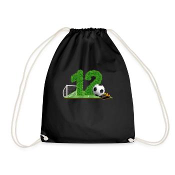 12ème anniversaire 12 ans footballeur - Sac de sport léger - noir - Devant