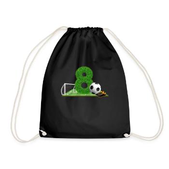 8ème anniversaire 8 ans footballeur - Sac de sport léger - noir - Devant