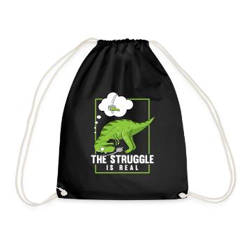The Struggle Is Real Sword Fighting Dinosaur - Sac de sport léger - noir - Devant