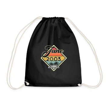 Vintage 18th Birthday June 2003 Sports Gift - Drawstring Bag - black - Front