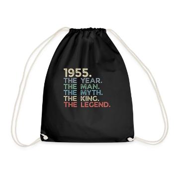Jahrgang 1955 The Year Man Myth King Legend Retro - Turnbeutel - Schwarz - Vorne