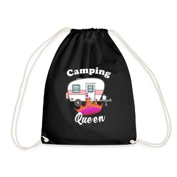 Camping Queen - Turnbeutel - Schwarz - Vorne