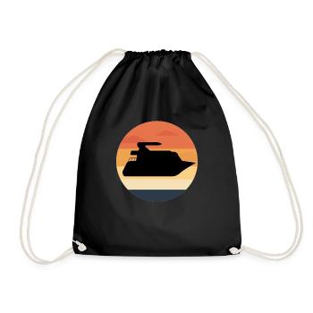 Motorboat Boat Captain Boating - Drawstring Bag - black - Front
