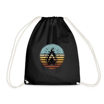 Campfire Camping Retro - Drawstring Bag - black - Front