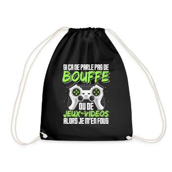 Jeux Vidéo Humour Bouffe Idée Cadeau Gamer Ado - Sac de sport léger - noir - Devant