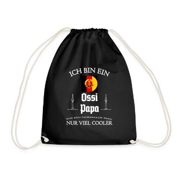DDR Sachsen Ossi Ostberlin Moped outfit Spruch - Turnbeutel - Schwarz - Vorne