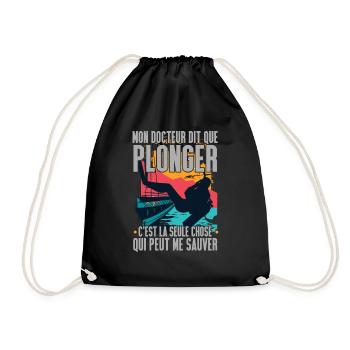 Plongée Sous Marine Humour Idée Cadeau Plongeur - Sac de sport léger - noir - Devant