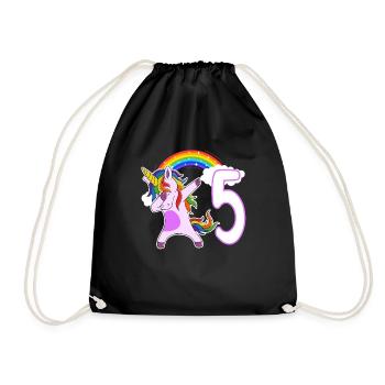 Dabbing Licorne J’ai 5 ans - Sac de sport léger - noir - Devant