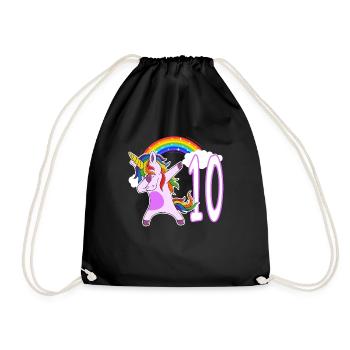 Dabbing Licorne J’ai 10 ans - Sac de sport léger - noir - Devant