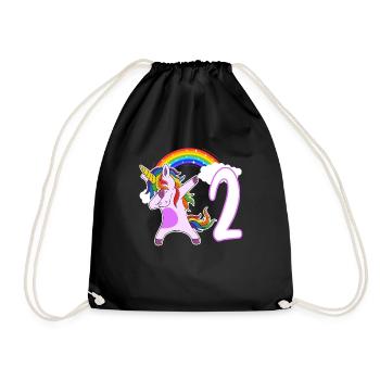 Dabbing Licorne J’ai 2 ans - Sac de sport léger - noir - Devant