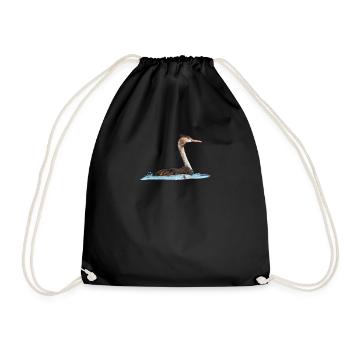 Crested grebe I bird motif for hunters or - Drawstring Bag - black - Front