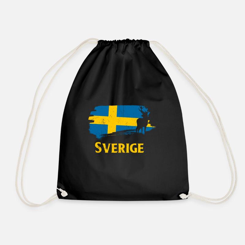 Schweden - Turnbeutel - Schwarz