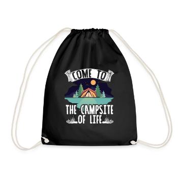 Tent Camper Outdoor Adventure Come - Turnbeutel - Schwarz - Vorne