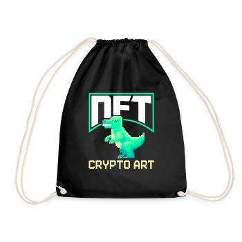 Non-fungible tokens NFTs crypto stocks NFT CRYPTO - Drawstring Bag - black - Front