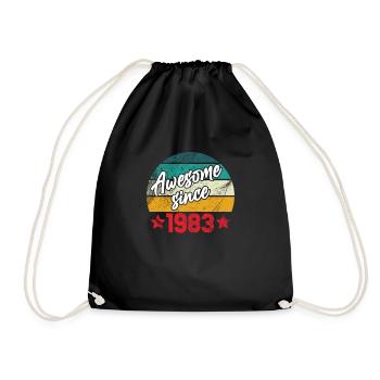Awesome 1983 Anniversaire retro Millésime cadeau - Sac de sport léger - noir - Devant