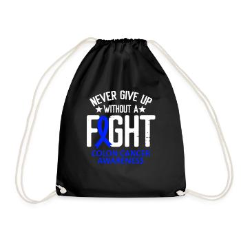 Colorectal Cancer Awareness Without a Fight Ribbon - Turnbeutel - Schwarz - Vorne