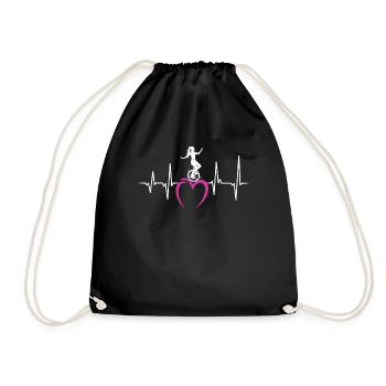 monocycle monocycliste mon coeur coup de cirque filles - Sac de sport léger - noir - Devant