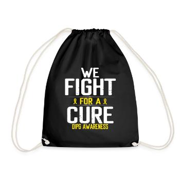 DIPG Awareness a Cure Yellow Ribbon Glial Cancer - Drawstring Bag - black - Front