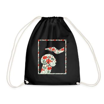 chien ou pénis fleurs drôles chemise - Sac de sport léger - noir - Devant