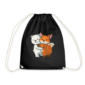 ours polaire renard amour mignon animaux câlins - Sac de sport léger - noir - Devant