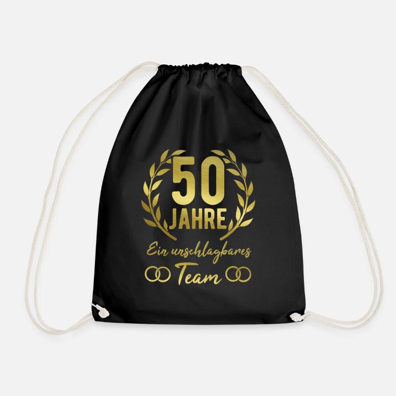 Goldene Hochzeit 50. Hochzeitstag - Turnbeutel - Schwarz