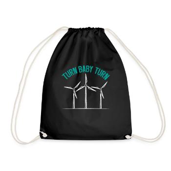 Turn Baby Turn Wind Turbine Technicians - Drawstring Bag - black - Front
