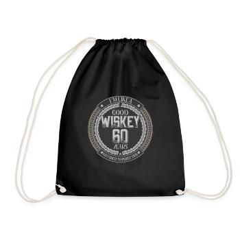 60th birthday 60 years I'm like good whiskey - Drawstring Bag - black - Front