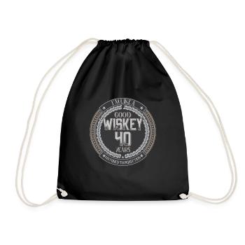 40th birthday 40 years I'm like good whiskey - Drawstring Bag - black - Front