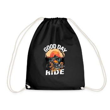 Motorcycle Rider Ride funny saying design - Drawstring Bag - black - Front