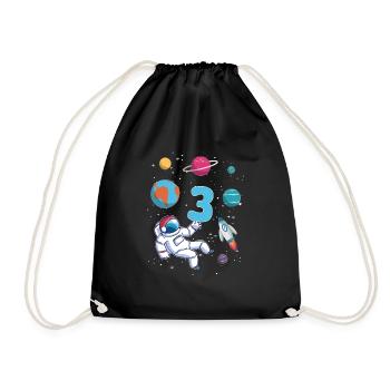 Astronaute fusée 3ème anniversaire de l’espace 3 ans - Sac de sport léger - noir - Devant